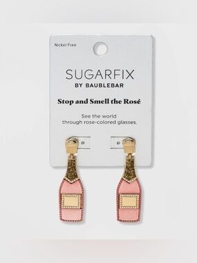 NWT SUGARFIX by BaubleBar Rose Bottle Drop Earrings - Rose Pink